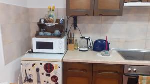 Dapur atau dapur kecil di Berta Apartman