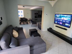 TV a/nebo společenská místnost v ubytování Andronike's Villa