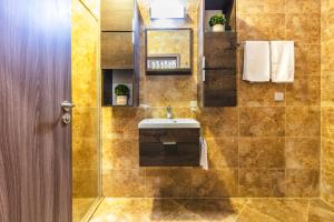 ブルガスにあるBurgas Residence 402の洗面台と鏡のあるバスルーム