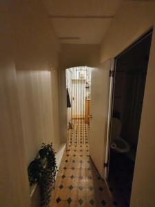 a hallway with a hallway leading to a room with a door at Zimmer in einer privaten Wohnung in Schaffhausen