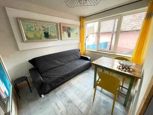 a living room with a couch and a table at Art Apartments Govora Cluj in Cluj-Napoca