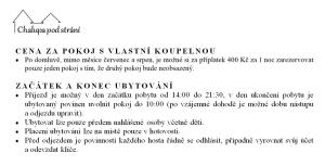 a page of a document with the words vaan a potok sashishi at Chalupa pod strání in Telecí