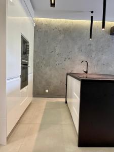 a kitchen with a sink and a counter top at STUDIO ADX24 in Malbork