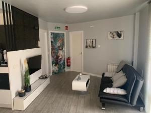 sala de estar con sofá y TV en L&D -Parking Incluido- en Tudela