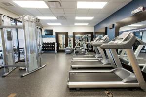 a gym with treadles and machines in a room at Hampton Inn & Suites Chicago Deer Park in Deer Park