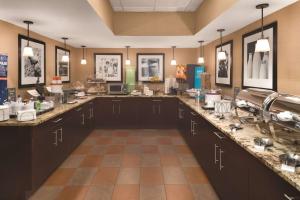 a large room with sinks and a counter top at Hampton Inn Cincinnati Kings Island in Mason