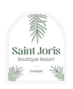 a logo for a boutique resort with a palm leaf at Saint Joris a tiny Boutique Resort in Willemstad