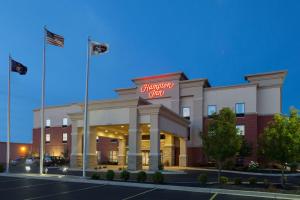 a rendering of the front of a holiday inn hotel at Hampton Inn Detroit Roseville in Clinton