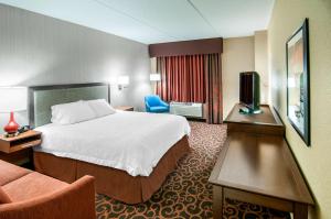 una camera d'albergo con letto e TV di Hampton Inn at Tin Lizzie Gaming Resort a Deadwood