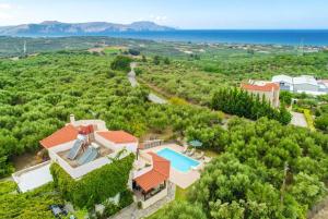 an aerial view of a house with a swimming pool at Villa Armi in Episkopi