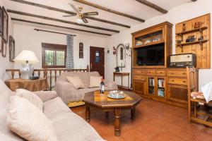- un salon avec un canapé et une table dans l'établissement Villa Paloma, à Frigiliana