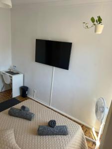 TV a/nebo společenská místnost v ubytování Nosso Aconchego