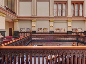 a view of the staircase of a building at Hilton Garden Inn Milwaukee Downtown in Milwaukee