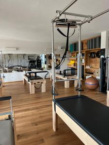 a room with a ping pong table in a room at Casa Vola Bisalta in Cuneo