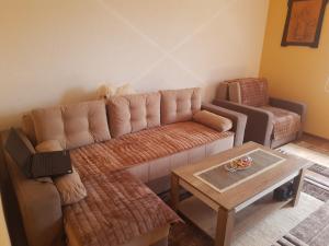 - un salon avec un canapé et une table dans l'établissement Apartman ,,LOVAC" Nova Varoš, à Branoševac