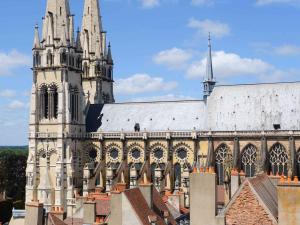 duża katedra z wieżą i wieżami w obiekcie ibis Moulins w mieście Moulins