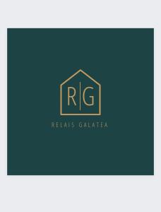 a blue and gold logo for a real estate company at Relais Galatea in Montecorvino Pugliano