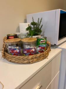 a basket filled with food on top of a counter at Bunker on Belt in New Plymouth