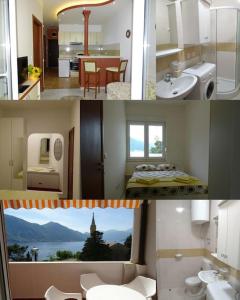 uma colagem de três fotos de uma casa de banho e uma cozinha em Kotor Sveti Stasije Mila em Dobrota