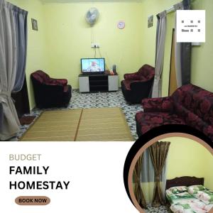 - un salon avec un canapé et une télévision dans l'établissement La' Homestay, à Kota Bharu