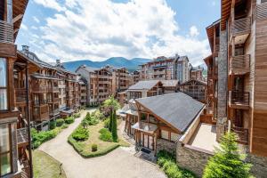 an aerial view of an apartment complex with buildings at Peaceful Bansko Hideout in Bansko