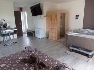 TV a/nebo společenská místnost v ubytování Paradis Secret Spa