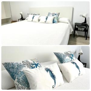 Posteľ alebo postele v izbe v ubytovaní Apartamento en Ametlla de Mar SEA VIEW HAUS FREE WIFI