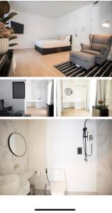 清邁的住宿－Dream Nimman Apartment，一张沙发客厅的两张照片