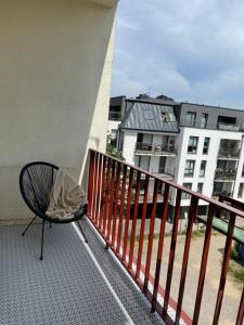 A balcony or terrace at Gdańsk Wrzeszcz Comfort Apartament