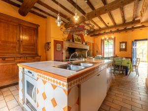 eine Küche mit einer Spüle und einer Arbeitsplatte in der Unterkunft Holiday Home Mas Mont Plaisir by Interhome in Gallician