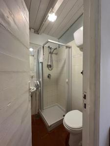 a bathroom with a toilet and a shower and a toilet at Depandance Casa Paolina in Capri