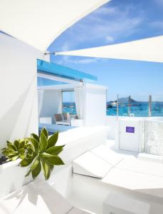 a white room with a potted plant on a yacht at AVANTI Lifestyle Hotel - Only Adults in Corralejo