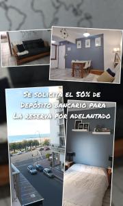 un collage de cuatro fotos de una casa en Departamento vista al mar Playa Las Toscas en Mar del Plata