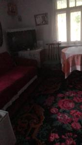 een kamer met een bed, een tafel en een tapijt bij Cheerful house !!! 