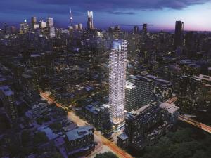a rendering of a tall building in a city at night at Canopy By Hilton Toronto Yorkville in Toronto