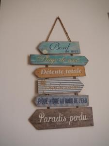 a wooden sign with books on a wall at Le Fontana in Nice