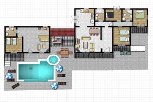 The floor plan of Villa Sofia