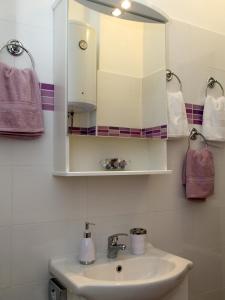 a bathroom with a sink and a mirror at Apartment Spalatina in Split