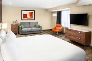 TV a/nebo společenská místnost v ubytování Hilton Montreal/Laval