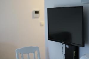 Elle comprend une télévision à écran plat. dans l'établissement Delta studio apartman, à Podgorica