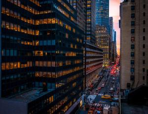 Nespecifikovaný výhled na destinaci New York nebo výhled na město při pohledu z hotelu