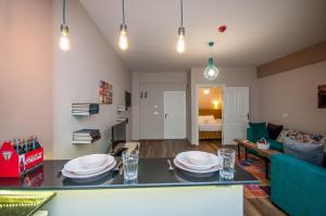Kuchyň nebo kuchyňský kout v ubytování Newway Apartments
