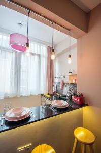Kuchyň nebo kuchyňský kout v ubytování Newway Apartments