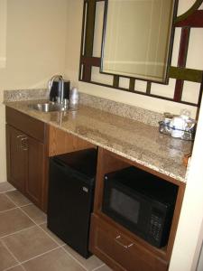 a kitchen counter with a sink and a microwave at Hampton Inn and Suites Pueblo/North in Pueblo