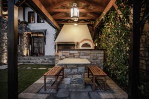 A patio or other outdoor area at Akrolithos Villa, Milies Pelion