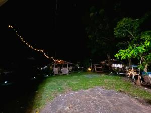 a yard lit up at night with Christmas lights w obiekcie The Cozy Spot - Siquitour Tours And Accom w mieście San Juan
