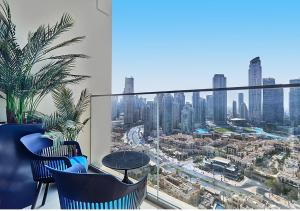 Nespecifikovaný výhled na destinaci Dubaj nebo výhled na město při pohledu z apartmánu