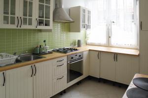 A kitchen or kitchenette at Apartament przy Parku Saskim