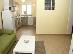 a living room with a couch and a table at Apartments Jadera in Privlaka