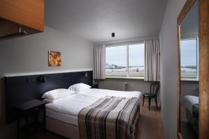 Habitación de hotel con 1 cama y 2 ventanas en Höfn - Berjaya Iceland Hotels en Höfn